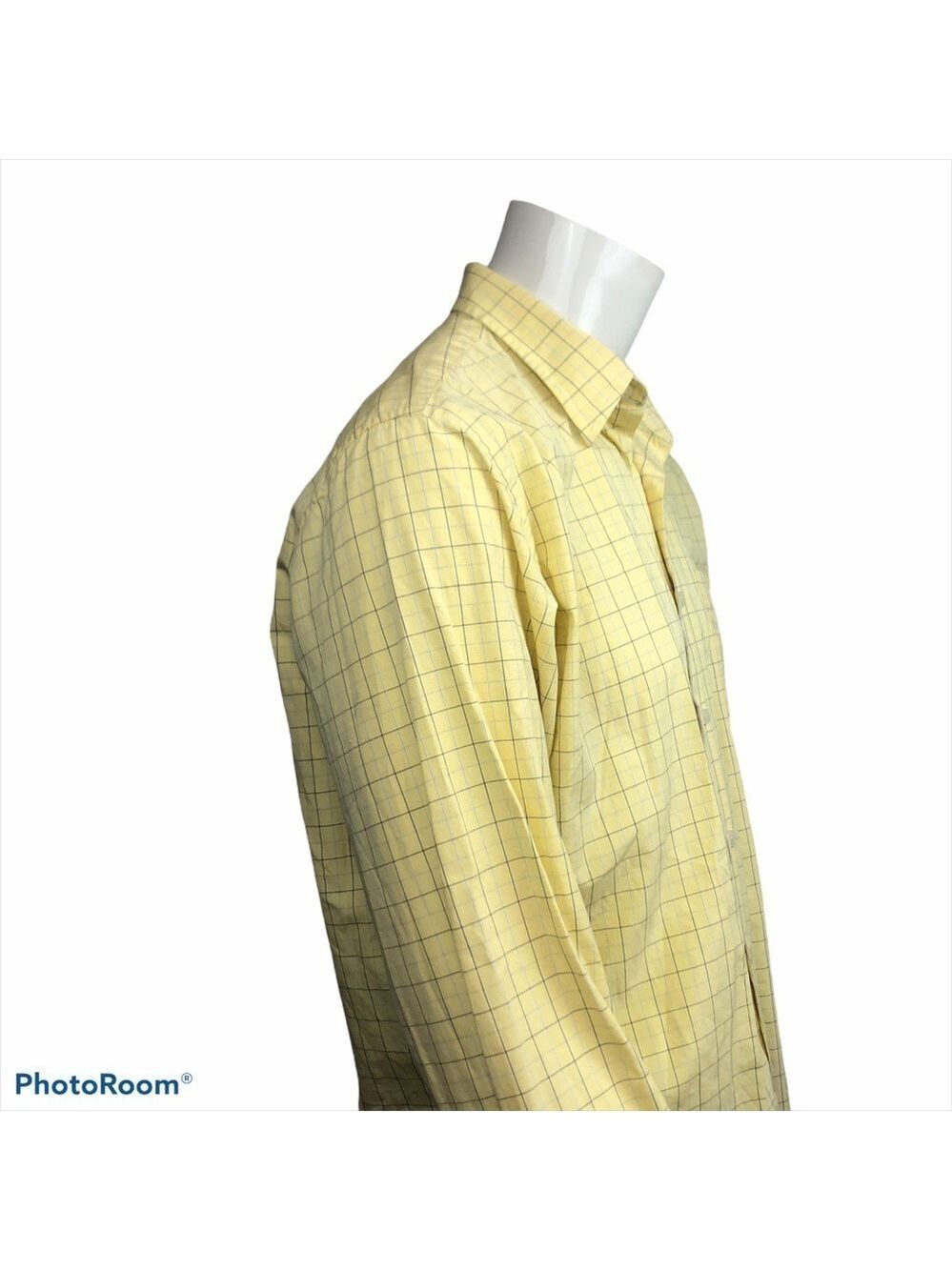 J Crew Men's Large 16-16.5 Yellow Plaid Long Sleeved Button Front Dress … - Picture 5 of 12